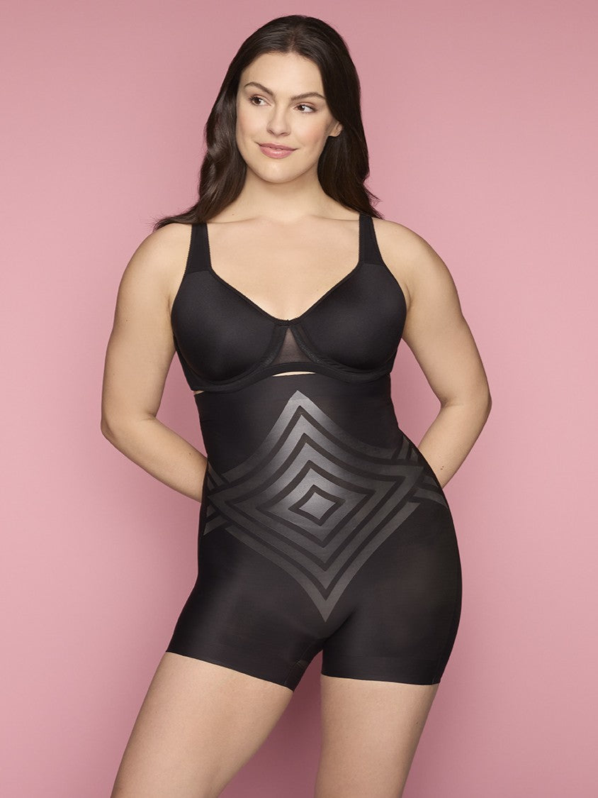 High-Waist Shaping Boyshort with LYCRA  print technology