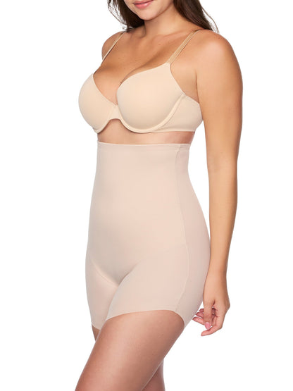 Elevated Edge High-Waist Slanted Hem Shaping Short